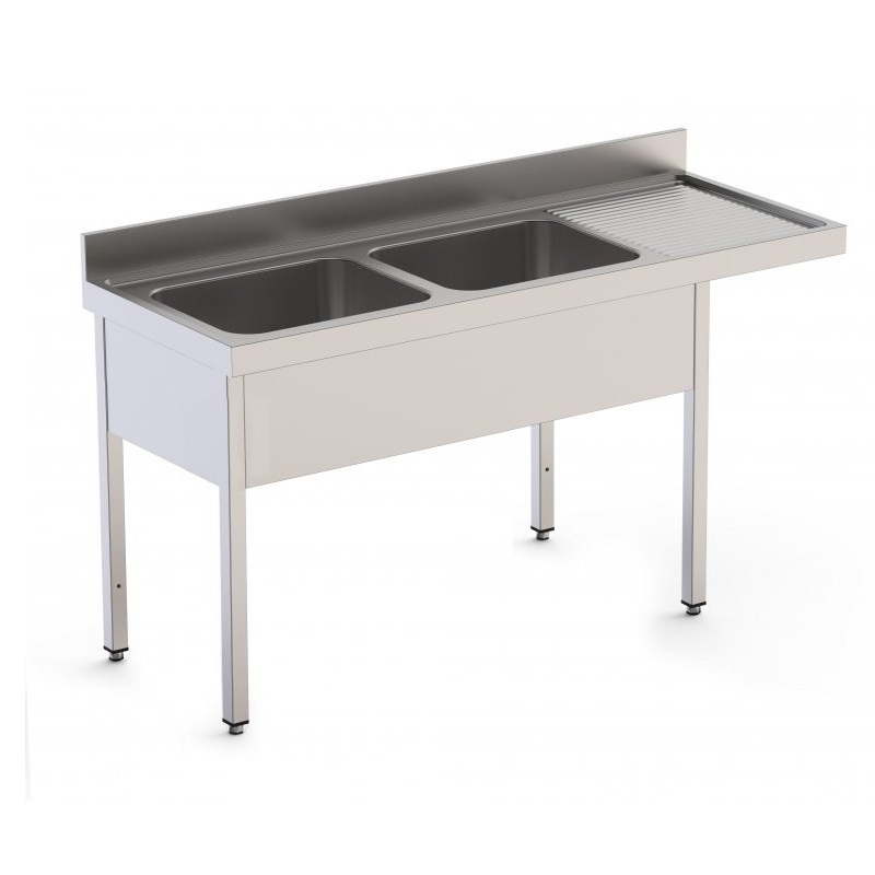 FREGADERO 600 DOBLE CUBA IZQUIERDA SIN ESTANTE