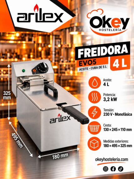 Freidora Electrica 5 litros Arilex