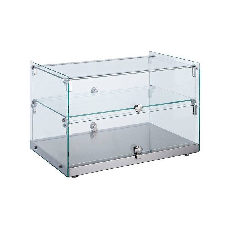 vitrina-neutra-expositora-2-pisos-base-inoxidable-555x361x368h-mm-linea-pekin-xcz-50l